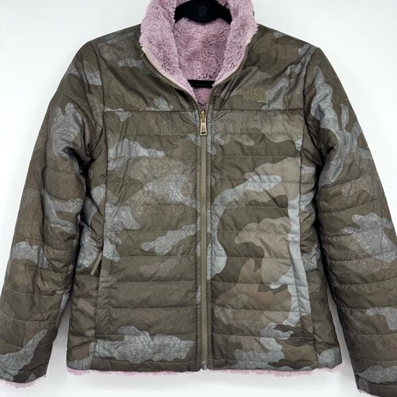 The North Face Girl's Camo‎ Reversible Mossbud Swirl Jacket Size L 14/16 - Picture 1 of 10